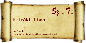 Sziráki Tibor névjegykártya