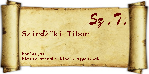 Sziráki Tibor névjegykártya